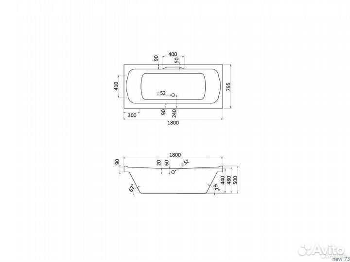 Ванна акриловая 180 80 Santek Корсика