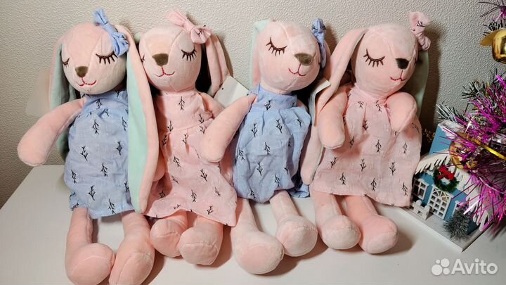 Спящий Зайка Кролик мягкая плюшевая