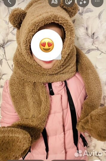 Шапка - шарф. Мишка