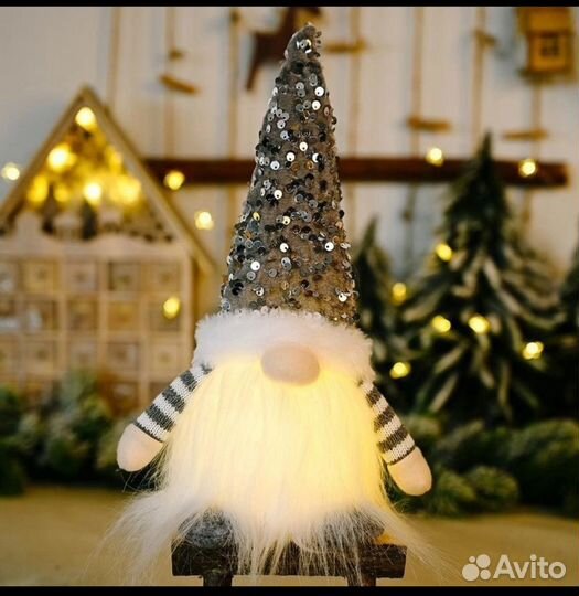 Новогодний гном.Светильник.Игрушка