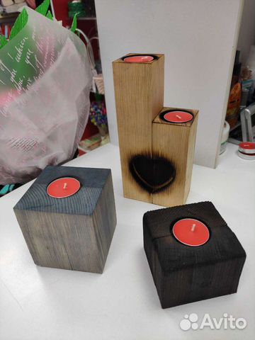 Подсвечник деревянный