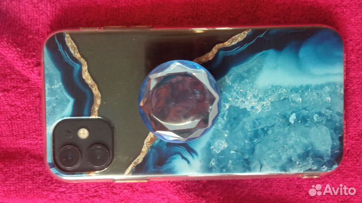 Чехол на iPhone 11 прозрачно леденой с поп сокетом