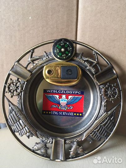 Пепельница+ зажигалка металл новые