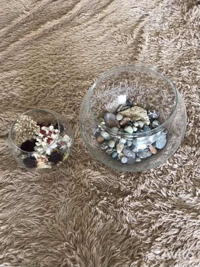 Вазы круглые стеклянные