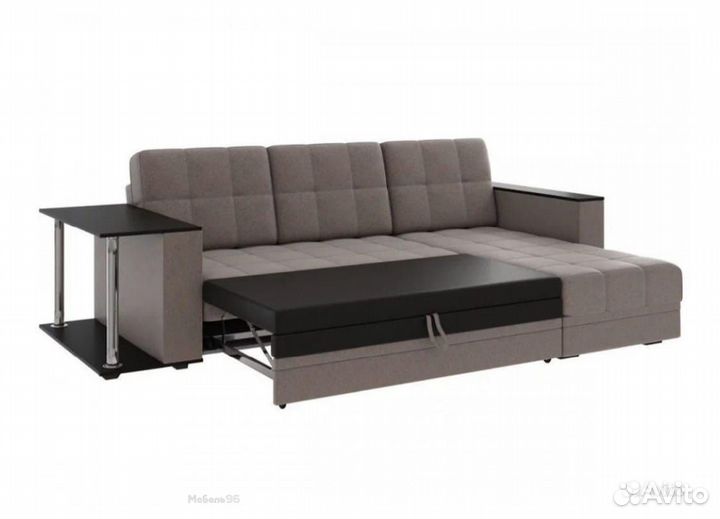 Диван угловой Атлант со столиком рогожка Нептун 54