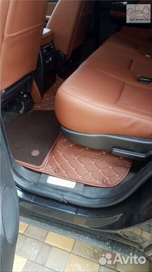 5Д коврики из экокожи Mersedes GLE167 коричневые