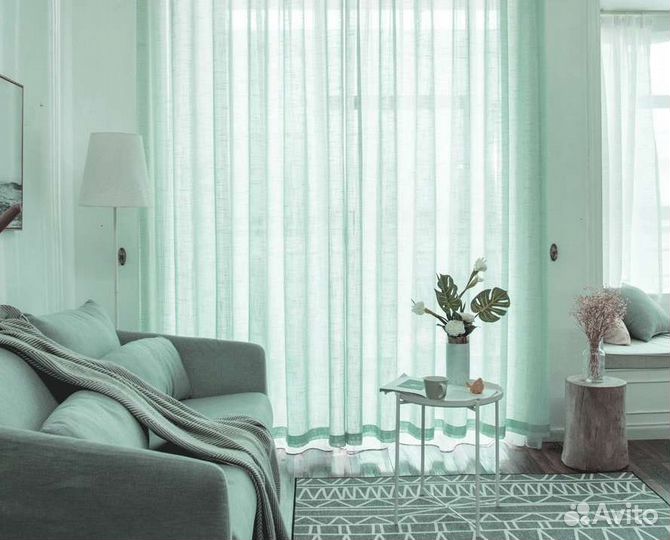 Тюль хлопок лен