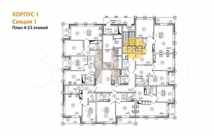 1-к. квартира, 46,2 м², 14/25 эт.