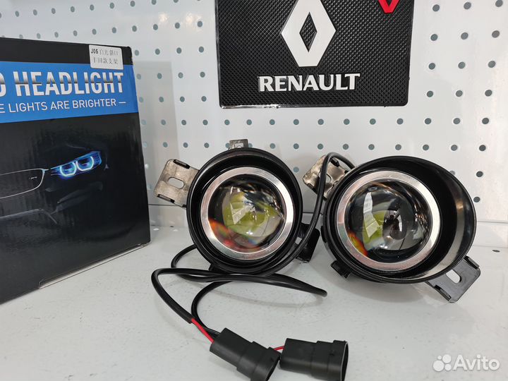 Противотуманки Bi led линзы Renault Рено premium