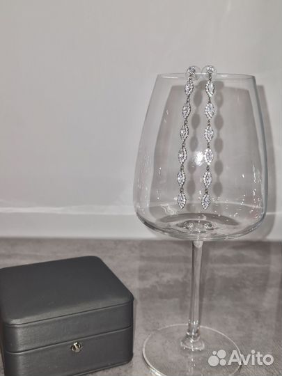 Серьги серебряные длинные