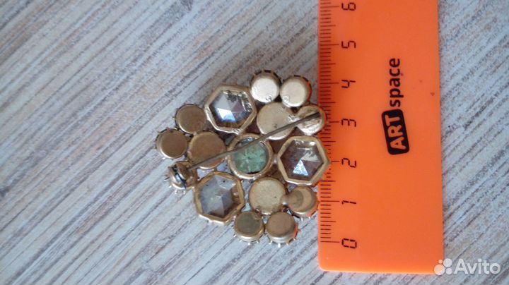 Брошь винтаж кристаллы Аврора Бореалис Чехия
