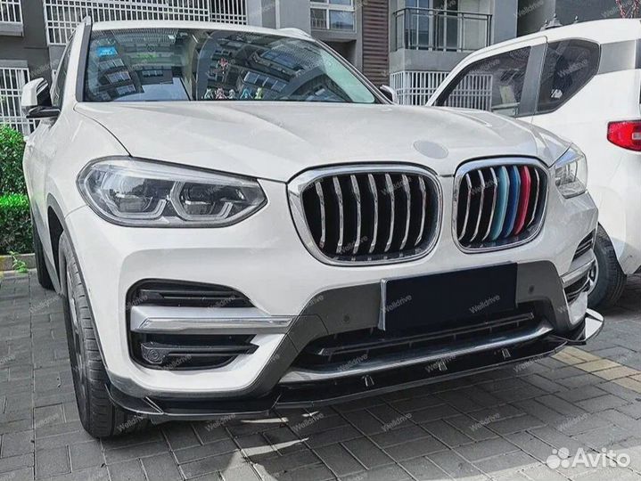 Губа передняя BMW X3 G01 X4 G02 дорест черная