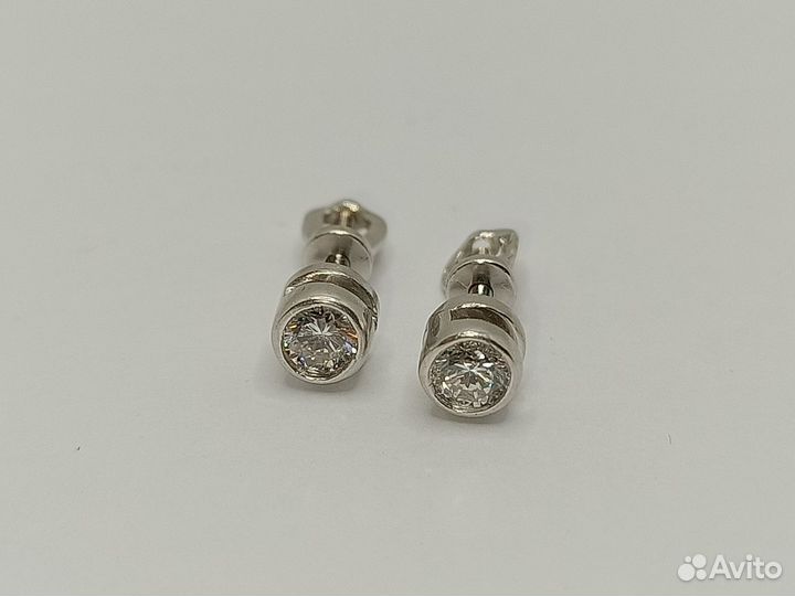 Золотые серьги с бриллиантами - 585 пробы./0,316ct