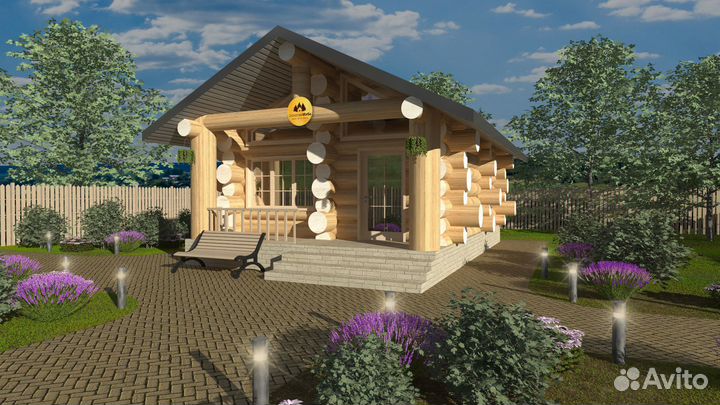 Баня из сруба 7-6 бревно не брус