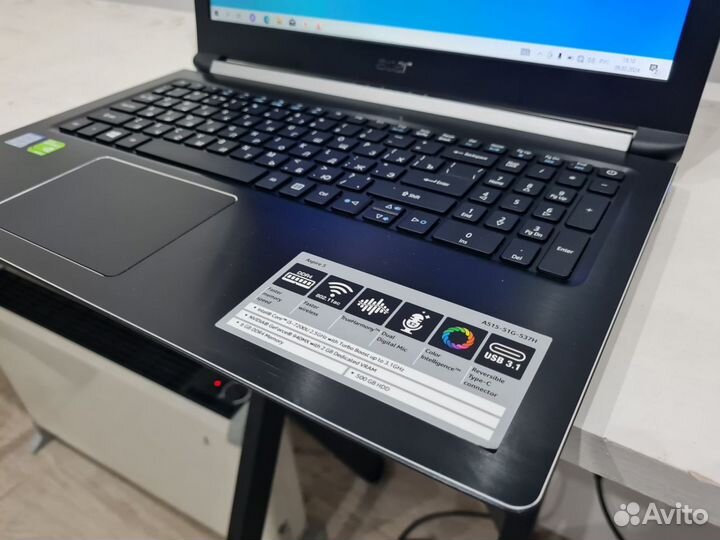 Мощный ноутбук Acer 15.6 i5-gen7 GF940MX 512SSD