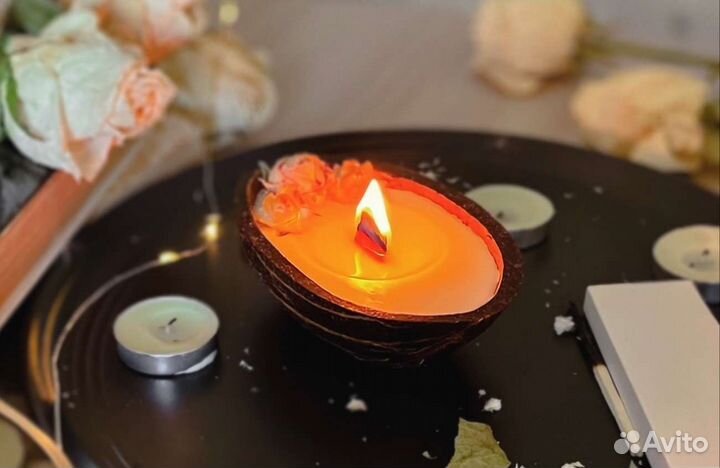 Свеча в кокосе в подарок на день учителя