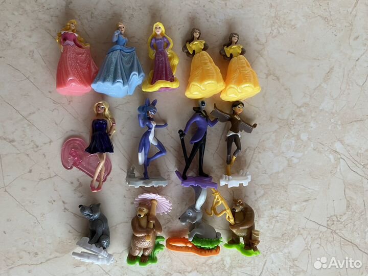 Киндер игрушки принцессы, маша и медведь, леди баг