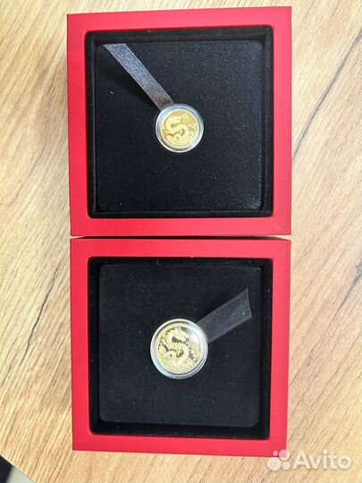 Золотая монета год дракона