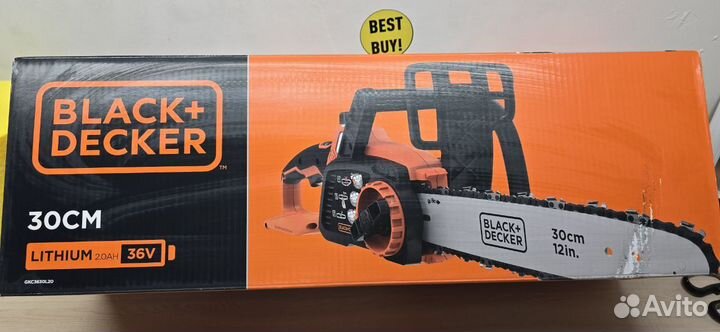 Аккумуляторная цепная пила Black+Decker GKC3630L20