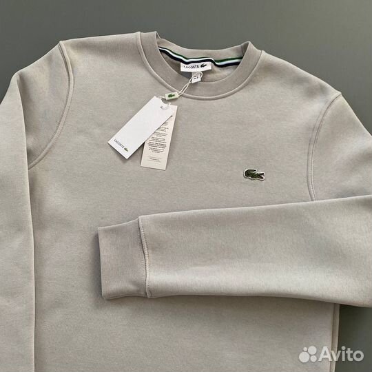 Свитшот lacoste серый с начесом