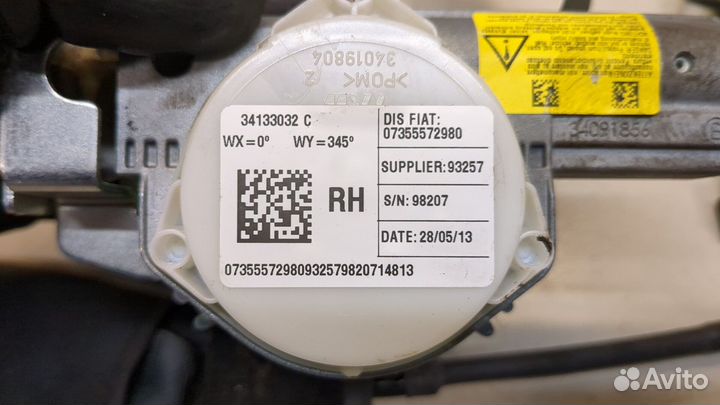 Ремень безопасности правый передний Fiat 500L, 2013