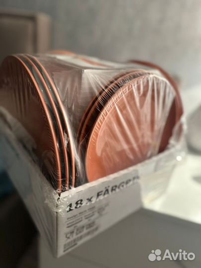 IKEA набор тарелок Fargrik-18 предметоа