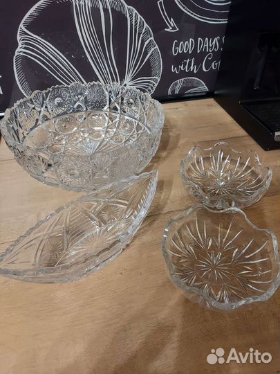 Вазы, конфетницы хрустальные времен СССР