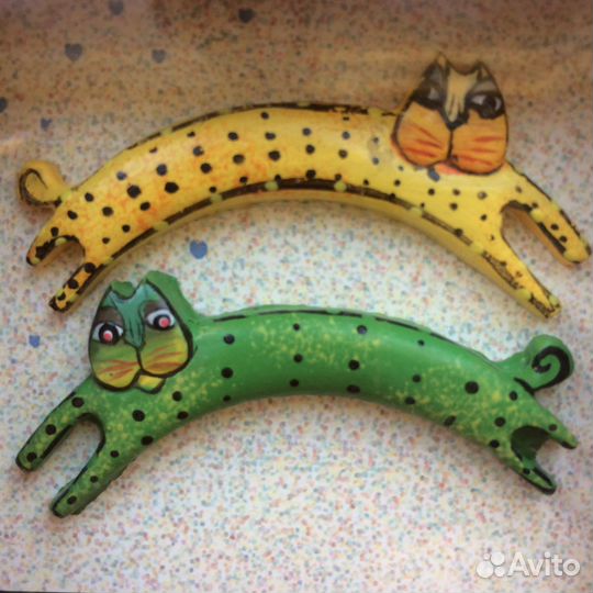 Декоративные котики в рамке, объемная картина