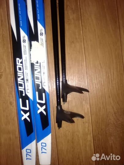 Лыжи беговые 170 см., палки, ботинки 36 р. nordwey