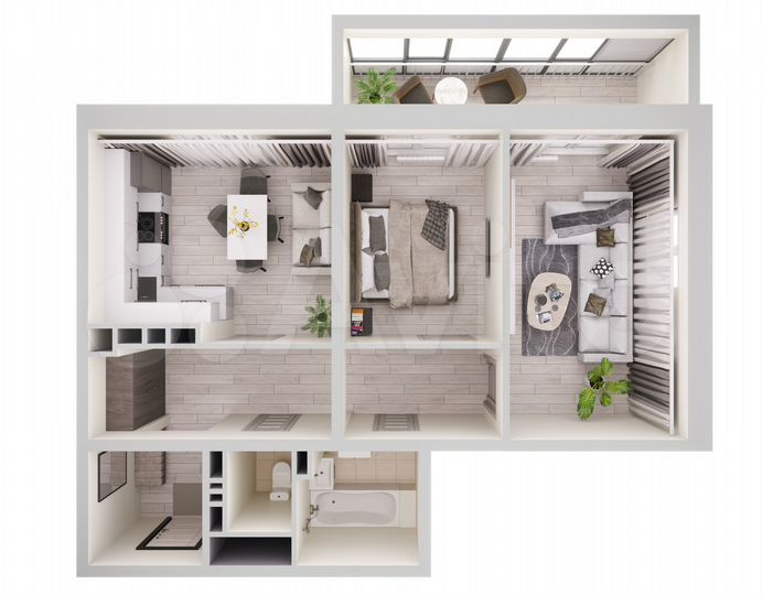 2-к. квартира, 62,8 м², 17/18 эт.