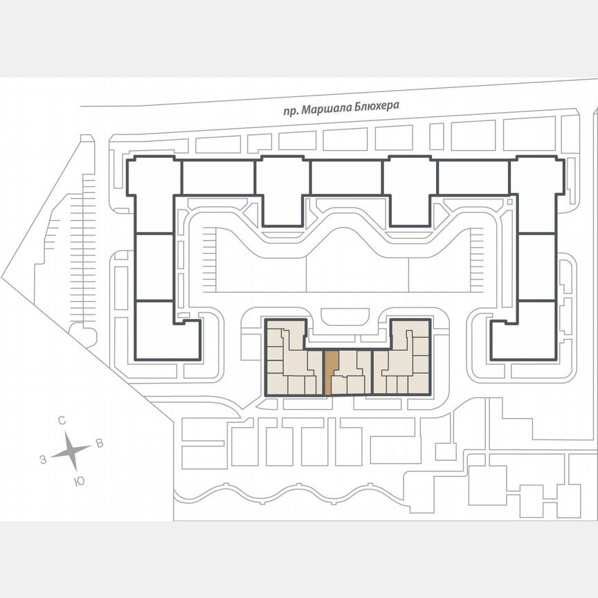 2-к. квартира, 65,6 м², 13/16 эт.