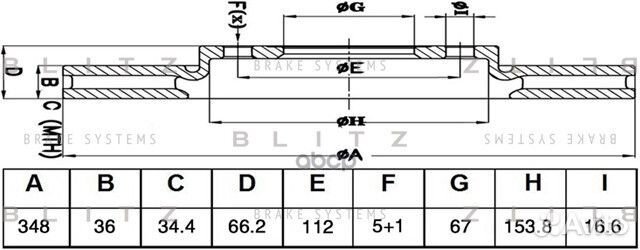 Диск тормозной передний левый BS0486 Blitz