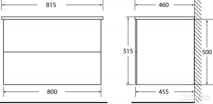 Тумба под раковину BelBagno etna-800-2c-so-wo-p С