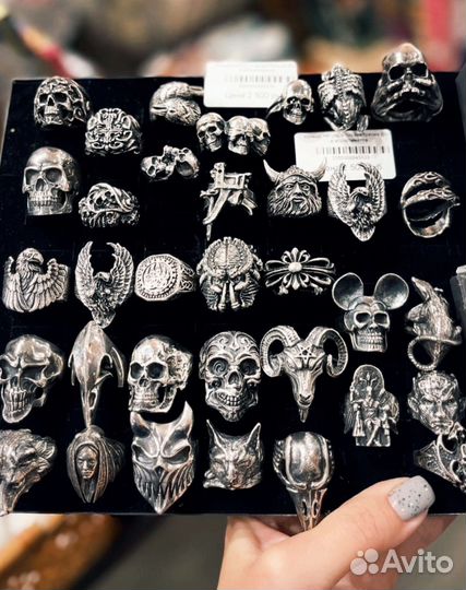 Кольца, перстни посеребренные новые