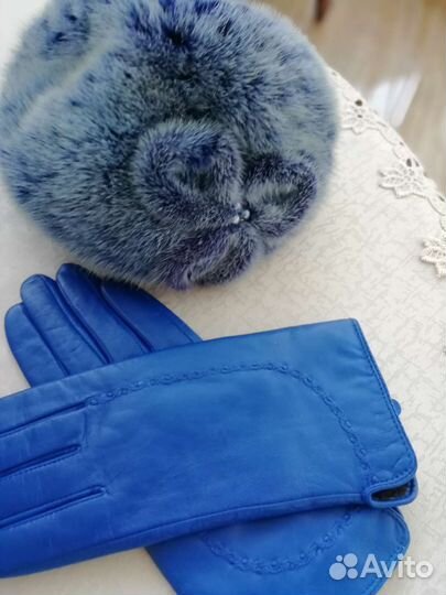 Перчатки кожа берет норка можно отдельно