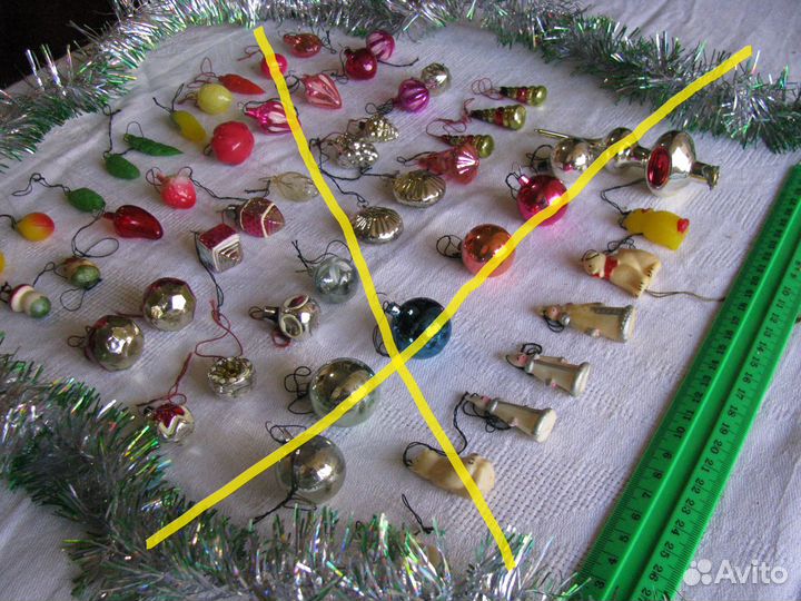 Ёлочные игрушки. Средний размер. 39 штук