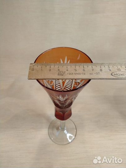 Фужеры красный хрусталь СССР