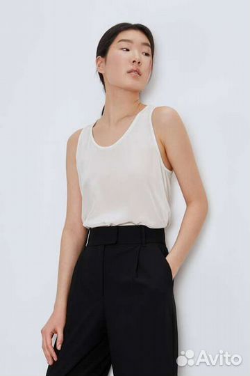 Блузка майка бежевого цвета Lime вискоза