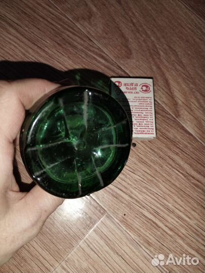 Стеклянная пробка ручной работы старинная