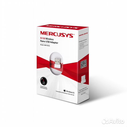 Сверхкомпактный WiFi USB адаптер Mercusys N150MW15