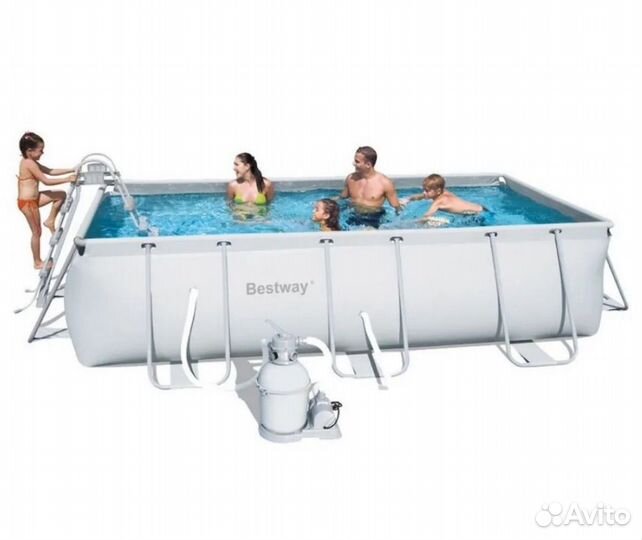 Каркасный прямоугольный бассейн Power Steel