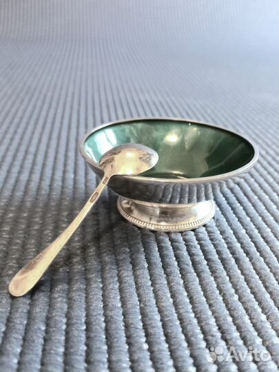 Серебро 916 проба эмаль солонка СССР раритет 1958