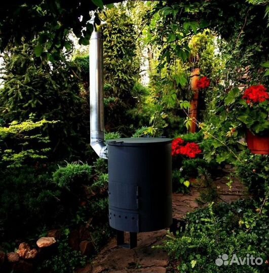 Печь для сжигания мусора Дымок-3 250 литров (4мм)