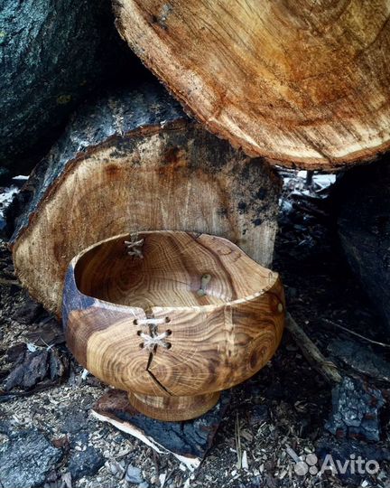 Деревянная тарелка