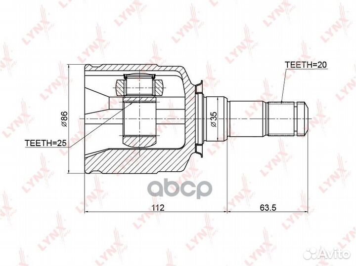 Шрус внутренний перед прав/лев toyota ST215