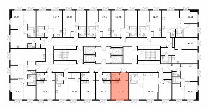 Квартира-студия, 23,8 м², 17/33 эт.