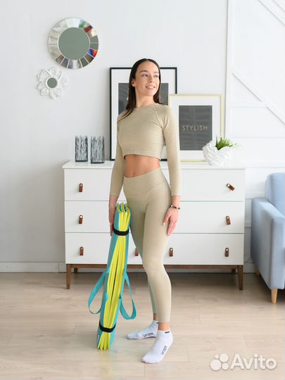 Спортивный коврик влагостойкий с ручками