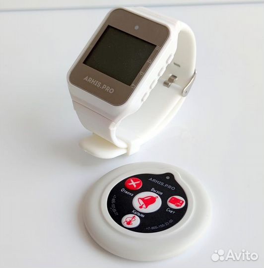 Комплекты вызова персонала: кнопка вызова и часы