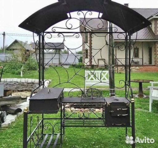 Кованый мангал с печкой