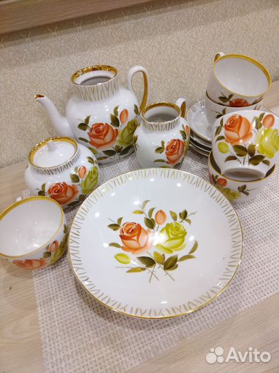 Чайный сервиз Букет чайных роз,лфз
